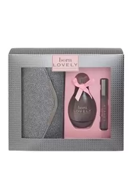 Sarah Jessica Parker Born Lovely Gift Set 100ml Eau de Parfum + 10ml Rollerball + Gun Metal Clutch Bag