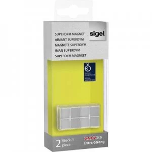 Sigel Magnet SuperDym C10 Extra-Strong Cube-Design (W x H x D) 20 x 10 x 20 mm Cube Silver 2 pc(s) GL704