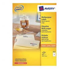 Avery 105x744mm Copier Labels White - 8 Per Sheet 800 Labels