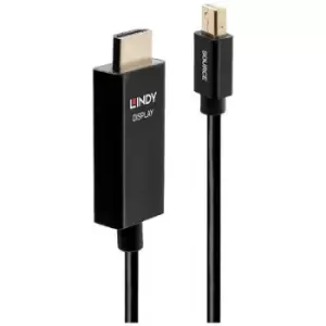 LINDY Cable Mini DisplayPort plug, HDMI-A plug 1m Black 40921 DisplayPort cable