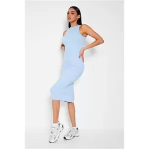 I Saw It First Baby Blue Ribbed Racer Midaxi Bodycon Dress - Blue