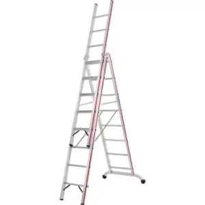 Hymer 604724 Red Line Industrial Combination Ladder 3 x 8 Tread