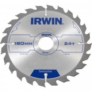 Irwin ATB Construction Circular Saw Blade 180mm 24T 30mm