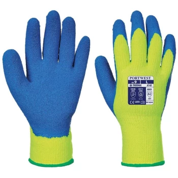 A145Y4RXL - sz XL Cold Grip Glove - Yellow/Blue - Portwest