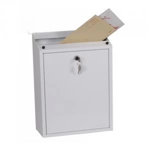 Phoenix Villa Top Loading Mail Box MB0114KW in White with Key Lock