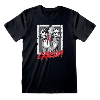 101 Dalmations - Cruella Unisex Medium T-Shirt - Black