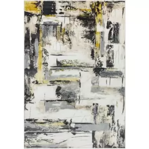Orion OR03 Decor Yellow 200cm x 290cm Rectangle - Yellow and Ivory and Multicoloured