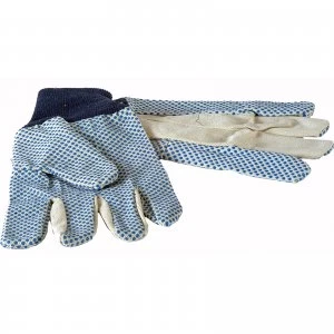 Town and Country Mens Dotted Canvas Gloves One Size