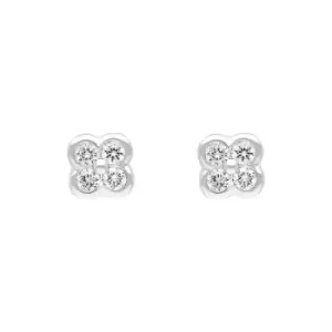 18ct White Gold 0.25ct Diamond Cluster Stud Earrings