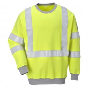 Modaflame Mens Flame Resistant Hi Vis Sweatshirt Yellow 3XL