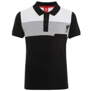 Liverpool FC Childrens/Kids Colour Block Polo Shirt (11-12 Years) (Black/Grey/White)