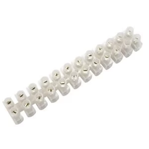 BQ White 30A 12 Way Cable Connector Strip