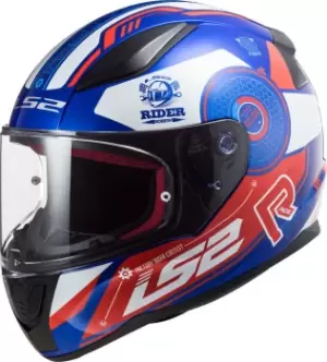 LS2 FF353 Rapid Stratus Helmet, white-red-blue, Size L, white-red-blue, Size L