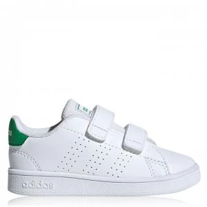 adidas Advantage I Infant Trainers - Cloud White / Green / Grey Two