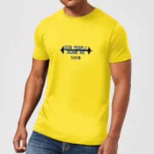 Plain Lazy Gym People Scare Me Mens T-Shirt - Yellow - S