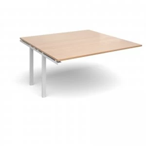 Adapt II Boardroom Table Add On Unit 1600mm x 1600mm - White Frame be