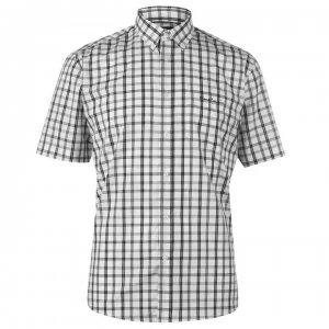 Pierre Cardin Short Sleeve Shirt Mens - White/Blk Check