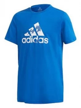 adidas Boys AEROREADY pantrme T-Shirt - Blue, Size 13-14 Years