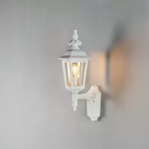 Konstsmide Pallas Outdoor Classic Lantern Up Wall Light - Matt White, IP23