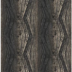 Boutique Vermeil Stripe Charcoal Decorative Wallpaper - 10m