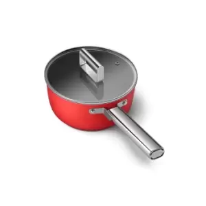 Smeg 50S Style 20cm Saucepan with Lid - Red