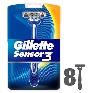 Gillette Sensor3 Mens Disposable Razors 8 Count