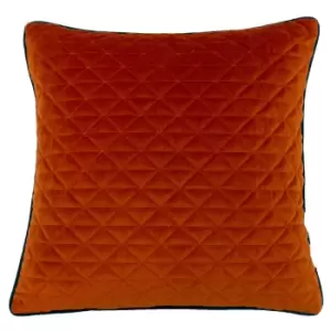 Riva Home Quartz Cushion Cover with Geometric Diamond Design (One Size) (Jaffa Orange/Teal)