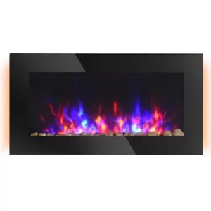Homcom LED Backlit Fireplace Wall Mounted
