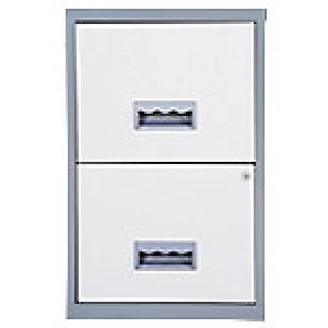 Pierre Henry Filing Cabinet Maxi Silver, White 400 x 400 x 660 mm