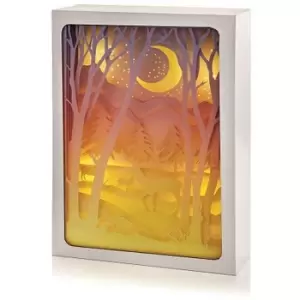 Christmas Shop Diorama Winter Forest Moonlit Scene (One Size) (White) - White