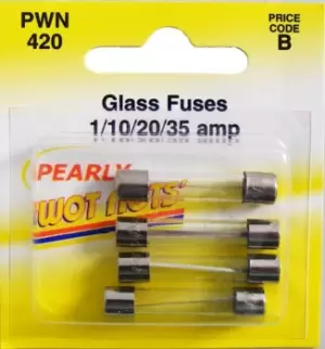 Fuses - Assorted Glass - Pack Of 4 PWN420 WOT-NOTS