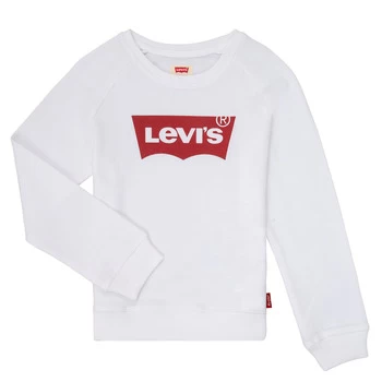 Levis KEY ITEM LOGO CREW Girls Childrens Sweatshirt in White - Sizes 10 years,12 years,14 years,16 years