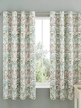 Catherine Lansfield Clarence Floral Curtains - Natural - 66X72"