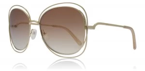 Chloe Carlina Squared Sunglasses Gold / Peach 724 60mm
