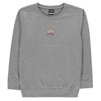 Paul And Shark Crew Junior Boys Basic Logo Sweatshirt - Grey