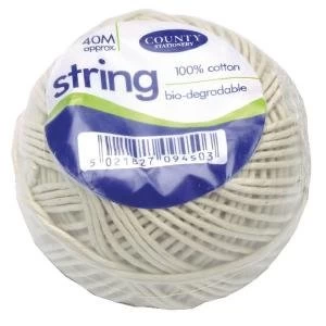 Cotton String Ball Medium 40m Biodegradable Pack of 12 C172