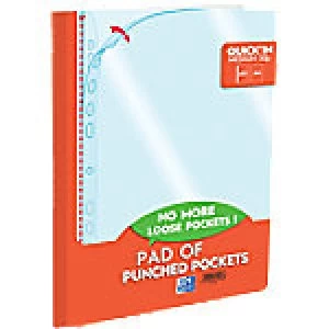 OXFORD Punched Pocket Pad Quick in A4 Portrait Clear 50 Microns
