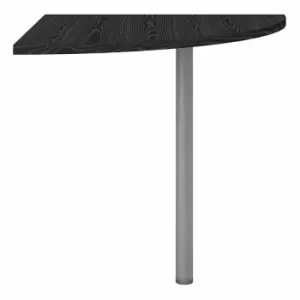 Prima Corner Desk Top with Silver Leg, black