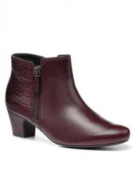 Hotter Delight Wide Fit Heeled Boots, Wine, Size 8, Women