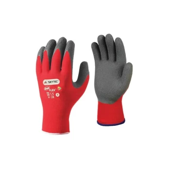 Skytec - Latex Coated Gloves, Mechanical Hazard, Red/Grey, Size 10