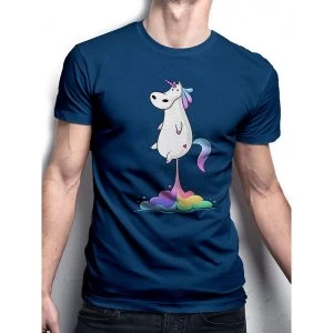 Cid Originals - Unicorn Fart Mens Large T-Shirt - Blue