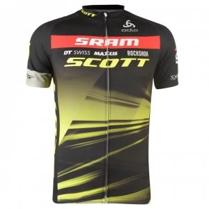 Odlo Scott Short Sleeve Cycling Jersey Mens - Black/Yellow