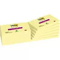 Post-it Super Sticky Notes 655-12SSCY 76 x 127mm 90 Sheets Per Pad Yellow Rectangle Plain Pack of 12