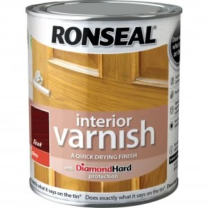 Ronseal Interior Quick Dry Gloss Varnish Teak 250ml