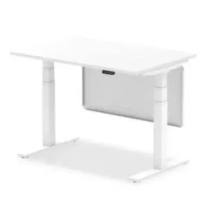Air 1200 x 800mm Height Adjustable Desk White Top White Leg With White