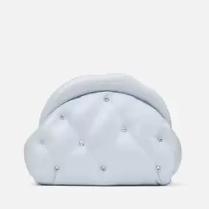Kate Spade New York Womens Shade Pearlized Smooth Quilted Leather Cloud Clutch Bag - Watercolour Blue