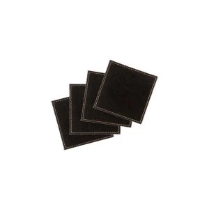 Denby Black Faux Leather Coaster Set of 4