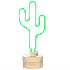Gingersnap Lumosnap Cactus Neon Table Lamp - Green