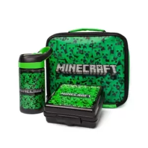 Minecraft Lenticular Creeper Lunch Bag Set (One Size) (Green/Black)