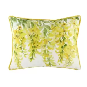 Evans Lichfield Blossoms Laburnum Cushion Cover (One Size) (Yellow/Green)